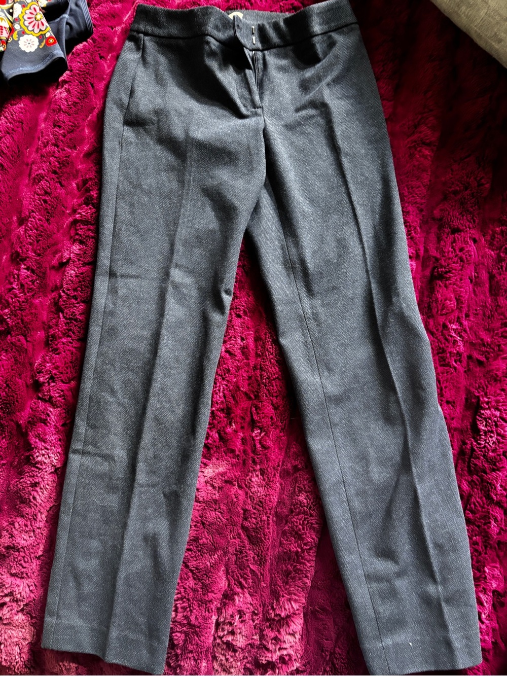Talbots dark herringbone Classic Straight Leg Dress Pants - Charcoal Gray size 2